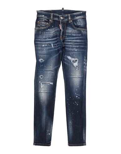 Dsquared2 Toddler Boy Jeans Blue Size 4 Cotton, Elastomultiester, Elastane In Blue