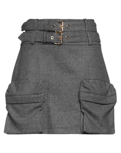 Shop Pinko Woman Mini Skirt Grey Size 10 Polyester, Acrylic, Wool, Viscose, Elastane