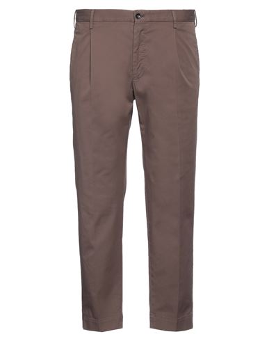 Shop Incotex Man Pants Dark Brown Size 40 Cotton, Elastane