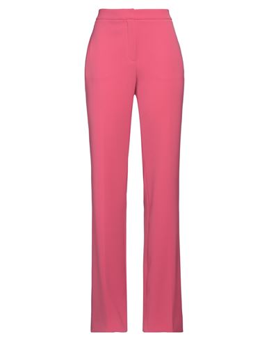 Moschino High-waisted Straight Leg Trousers With Belt Loops In Pink