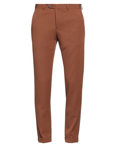 Shop Roberto P  Luxury Roberto P Luxury Man Pants Brown Size 34 Polyester, Viscose, Elastane