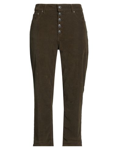 Dondup Woman Pants Military Green Size 31 Cotton, Lyocell, Elastane