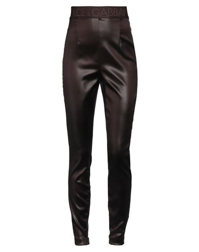 Shop Dolce & Gabbana Woman Leggings Cocoa Size 6 Acetate, Polyamide, Elastane In Brown