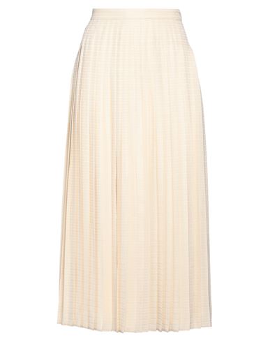 Prada Woman Midi Skirt Cream Size 6 Silk In White