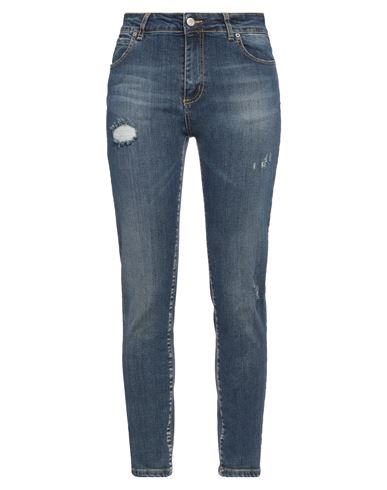 MOTEL MOTEL WOMAN JEANS BLUE SIZE 8 COTTON, ELASTANE 
