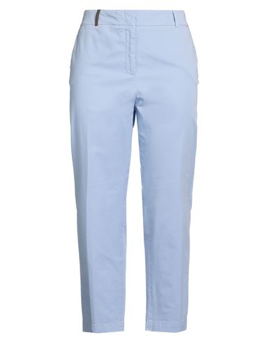 Peserico Woman Pants Sky Blue Size 16 Cotton, Elastane