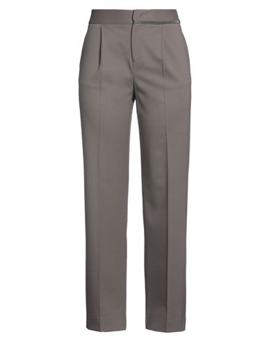 Fabiana Filippi Woman Pants Grey Size 12 Virgin Wool, Elastane, Ecobrass In Grey