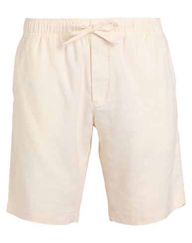 Shop Tommy Hilfiger Man Shorts & Bermuda Shorts Cream Size 34 Linen, Polyester In White