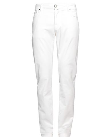 Shop Jacob Cohёn Man Pants White Size 35 Cotton, Elastane, Polyester