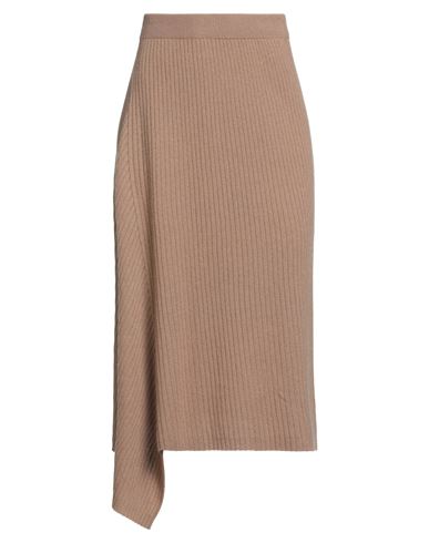 Shop Max Mara Studio Woman Midi Skirt Brown Size Xl Wool, Cashmere
