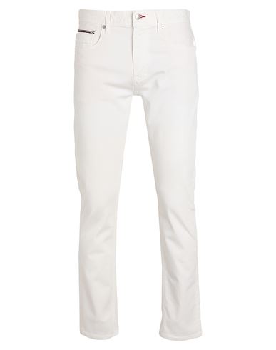 Shop Tommy Hilfiger Man Jeans White Size 35w-32l Cotton, Elasterell-p, Elastane