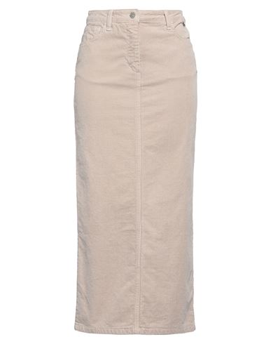 Souvenir Woman Midi Skirt Light Grey Size M Cotton, Elastane In Neutral