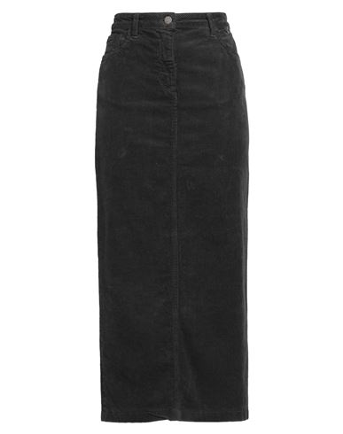 Shop Souvenir Woman Midi Skirt Lead Size M Cotton, Elastane In Grey