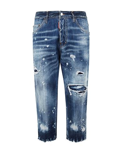 Dsquared2 Raw Cut Distressed Jeans Man Jeans Blue Size 36 Cotton