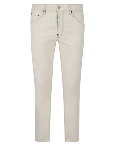 Shop Dsquared2 Jeans Man Jeans Cream Size 38 Cotton In White