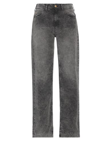 Shop Lois Woman Pants Lead Size 29w-32l Cotton, Elastane In Grey