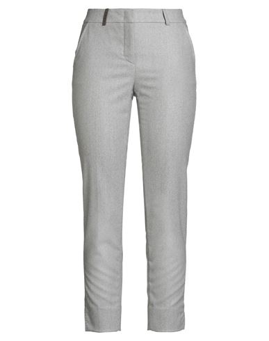 Peserico Icon 4718 Woman Pants Light Grey Size 8 Virgin Wool, Polyamide, Polyester, Elastane In Gray