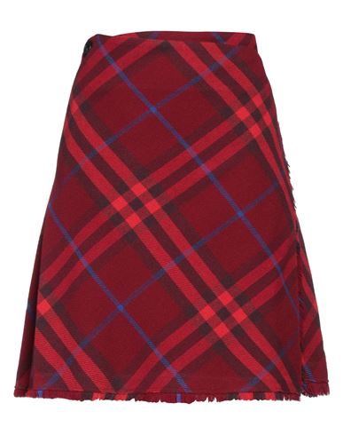 Shop Burberry Woman Mini Skirt Brick Red Size 6 Wool