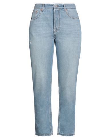 Shop Valentino Garavani Woman Jeans Blue Size 32 Cotton, Hemp, Calfskin