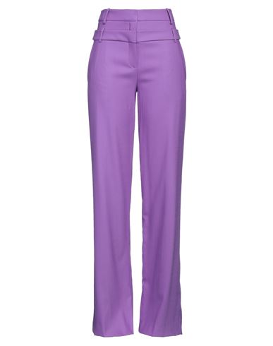Shop David Koma Woman Pants Light Purple Size 6 Wool, Elastane