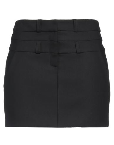 Shop David Koma Woman Mini Skirt Black Size 4 Wool, Elastane