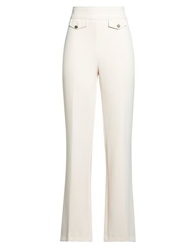 Nenette Woman Pants Cream Size 10 Polyester, Elastane In White