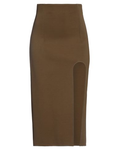 Shop Alessandro Vigilante Woman Midi Skirt Military Green Size 2 Viscose, Polyamide, Elastane