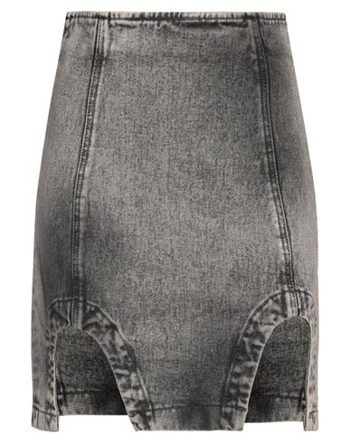 Alessandro Vigilante Woman Mini Skirt Lead Size 8 Cotton In Grey