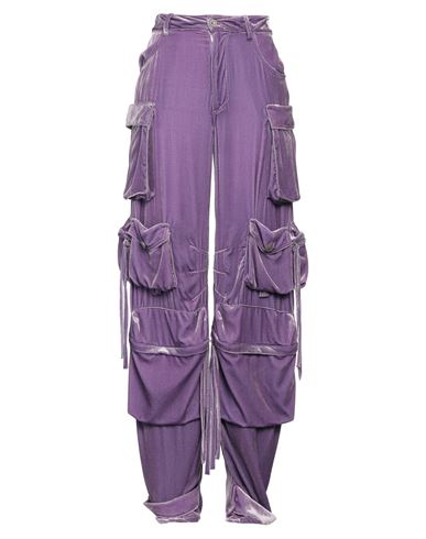 Shop Attico The  Woman Pants Purple Size 6 Viscose, Silk