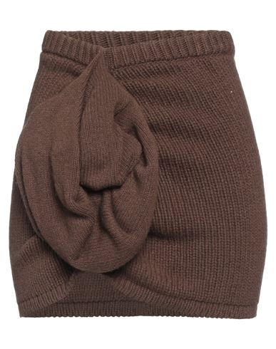 Shop Magda Butrym Woman Mini Skirt Brown Size 4 Cashmere