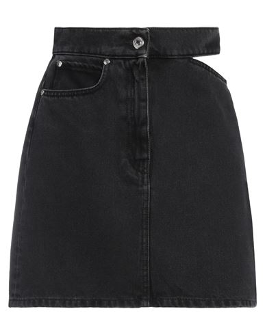 Shop Msgm Woman Denim Skirt Black Size 6 Cotton