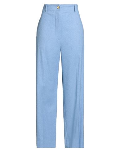 Patou Woman Pants Azure Size 8 Cotton, Viscose, Linen, Polyamide, Textile Fibers