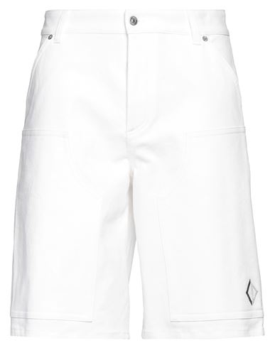 Dior Homme Man Denim Shorts Ivory Size 32 Cotton, Rubber, Calfskin In White
