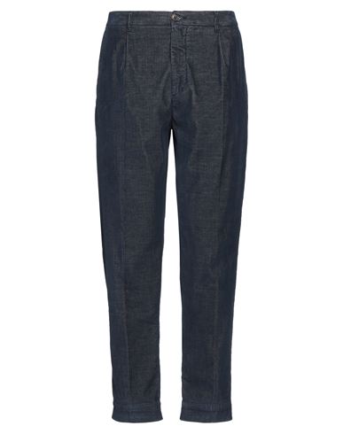 40weft Man Pants Midnight Blue Size 34 Cotton, Polyester, Elastane In Blue
