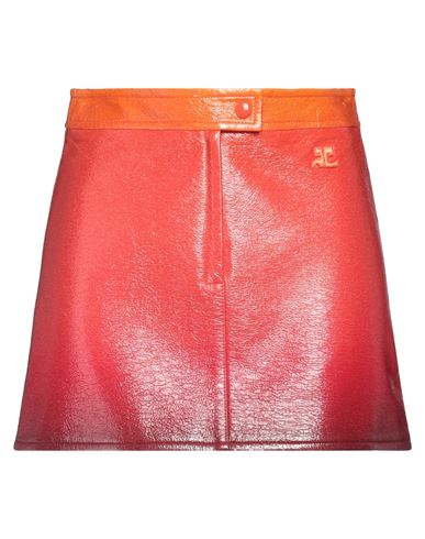 Shop Courrèges Courreges Woman Mini Skirt Orange Size 8 Cotton, Elastane