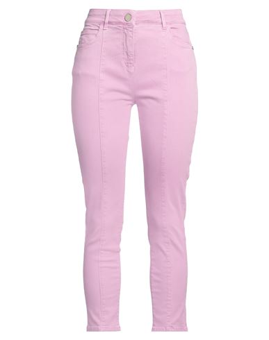 PATRIZIA PEPE PATRIZIA PEPE WOMAN JEANS MAUVE SIZE 27 COTTON, POLYESTER, ELASTANE 