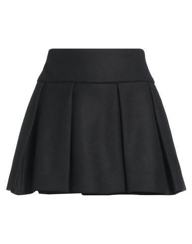 Patou Woman Mini Skirt Black Size 4 Virgin Wool, Nylon