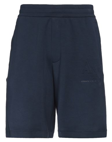 Armani Exchange Man Shorts & Bermuda Shorts Navy Size L Modal, Polyester, Elastane In Navy Blue