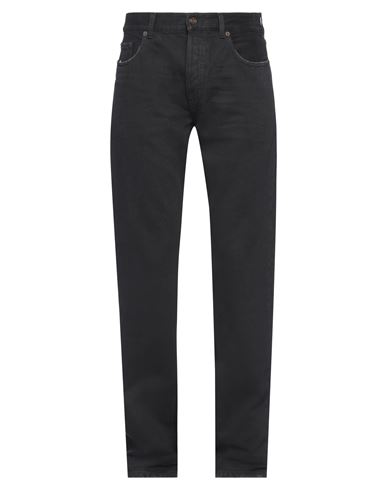 Shop Saint Laurent Man Jeans Black Size 30 Cotton, Calfskin