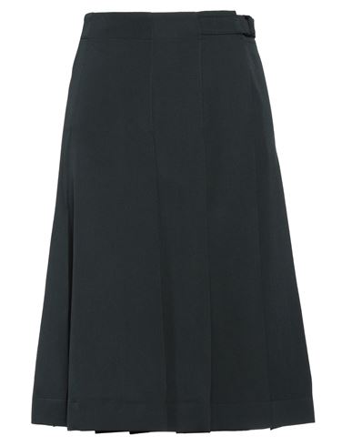 Shop Lemaire Woman Midi Skirt Dark Green Size 8 Virgin Wool