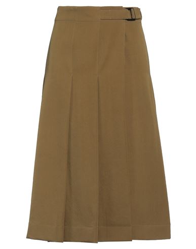 Lemaire Woman Midi Skirt Military Green Size 6 Virgin Wool In Brown