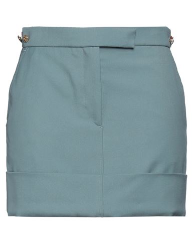Thom Browne Woman Mini Skirt Sage Green Size 4 Wool, Polyester