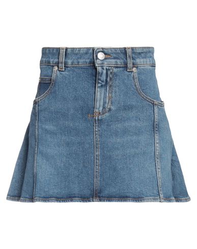 Shop Alexander Mcqueen Woman Denim Skirt Blue Size 4 Cotton, Elastane