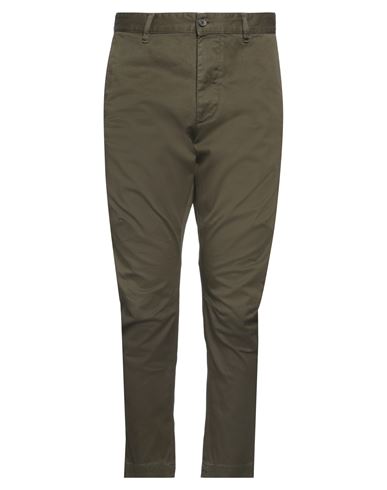 Dsquared2 Man Pants Military Green Size 38 Cotton, Elastane In Green