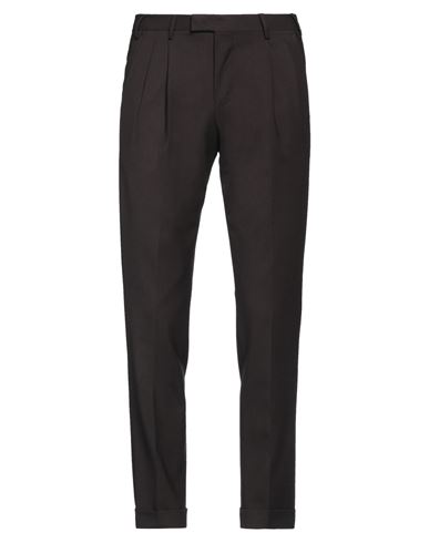Pt Torino Man Pants Dark Brown Size 38 Virgin Wool, Elastane In Brown