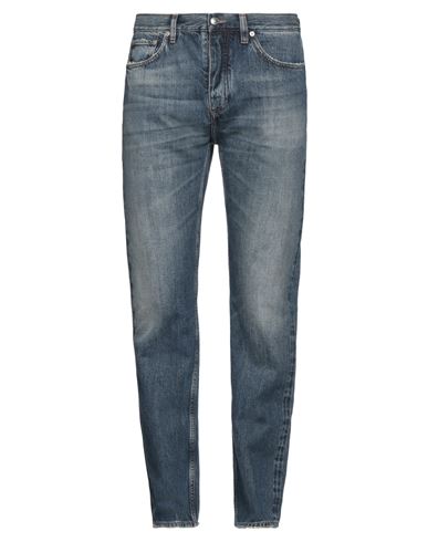 Shop Burberry Man Jeans Blue Size 32w-32l Cotton, Calfskin