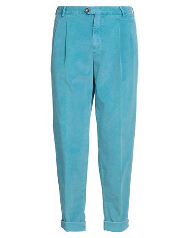 Pt Torino Man Pants Turquoise Size 34 Cotton, Lyocell, Elastane In Blue