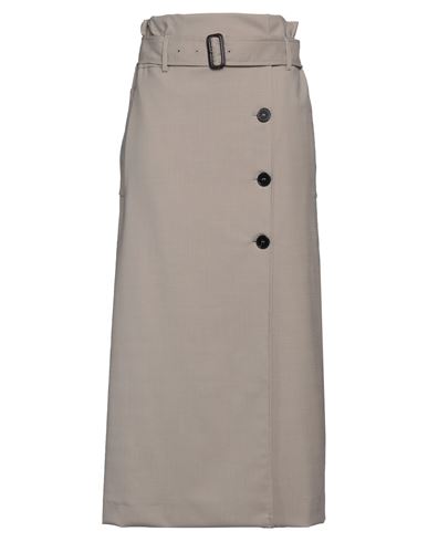 Shop Meimeij Woman Maxi Skirt Light Grey Size 8 Polyester, Wool, Elastane