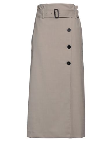 Meimeij Woman Maxi Skirt Light Grey Size 8 Polyester, Wool, Elastane In Grey