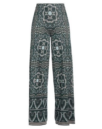 Circus Hotel Woman Pants Emerald Green Size 8 Viscose, Polyester, Cotton In Multi